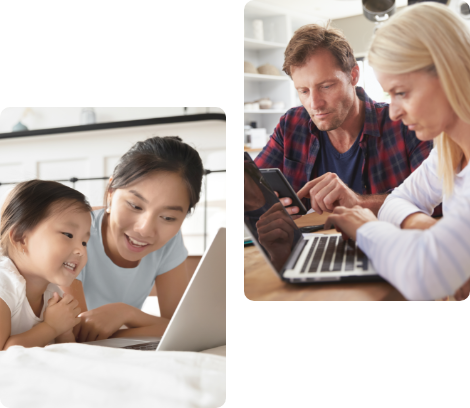 Image of mother looking for information about whooping cough vaccination, Image of couple researching information about whooping cough vaccination