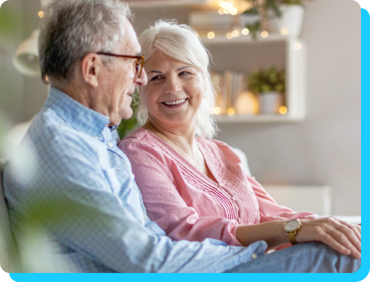 Image of older couple smiling at each other Image of older couple smiling at each other