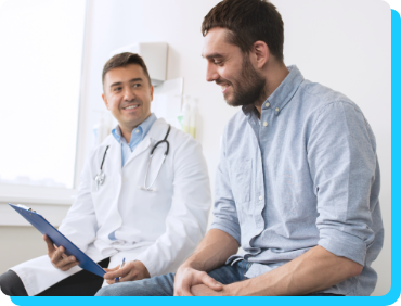 Image of patient talking to their physician about Tdap vaccination Image of patient talking to their physician about Tdap vaccination