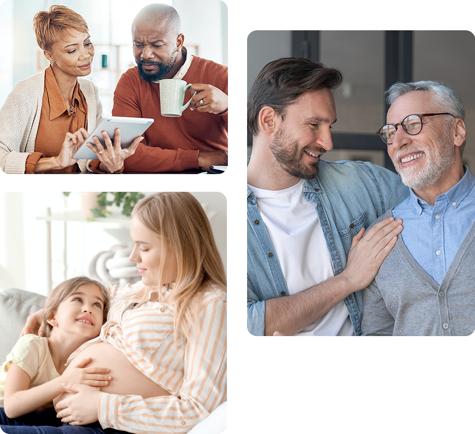 Family members discussing whooping cough vaccination Family members discussing whooping cough vaccination