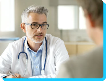 Physician talking about vaccination to patient Physician talking about vaccination to patient